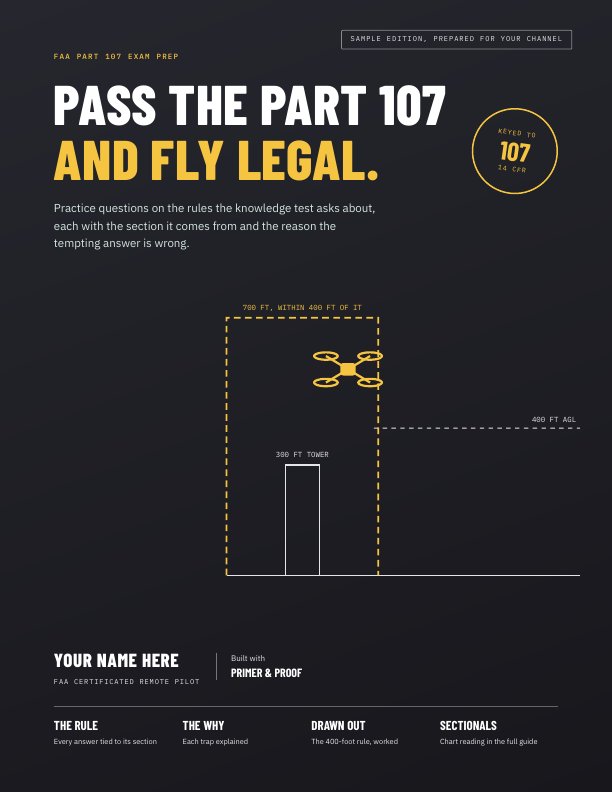 Cover of the FAA Part 107 exam prep sample