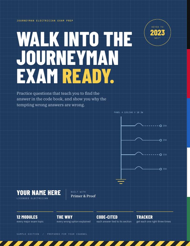 Cover of the journeyman electrician exam prep sample