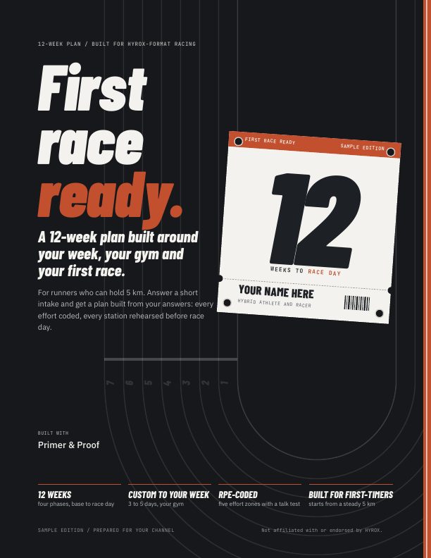 Cover of the first fitness race 12-week plan sample
