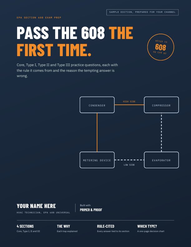 Cover of the EPA Section 608 exam prep sample