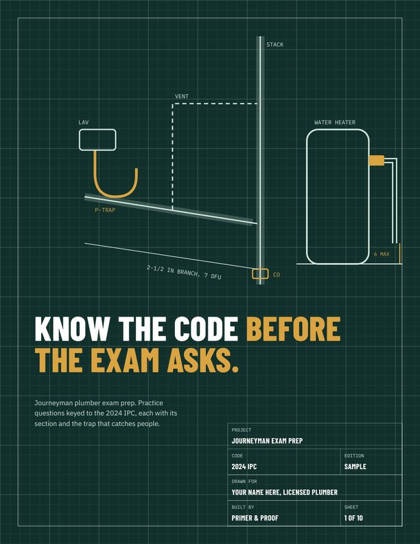 Cover of the journeyman plumber exam prep sample